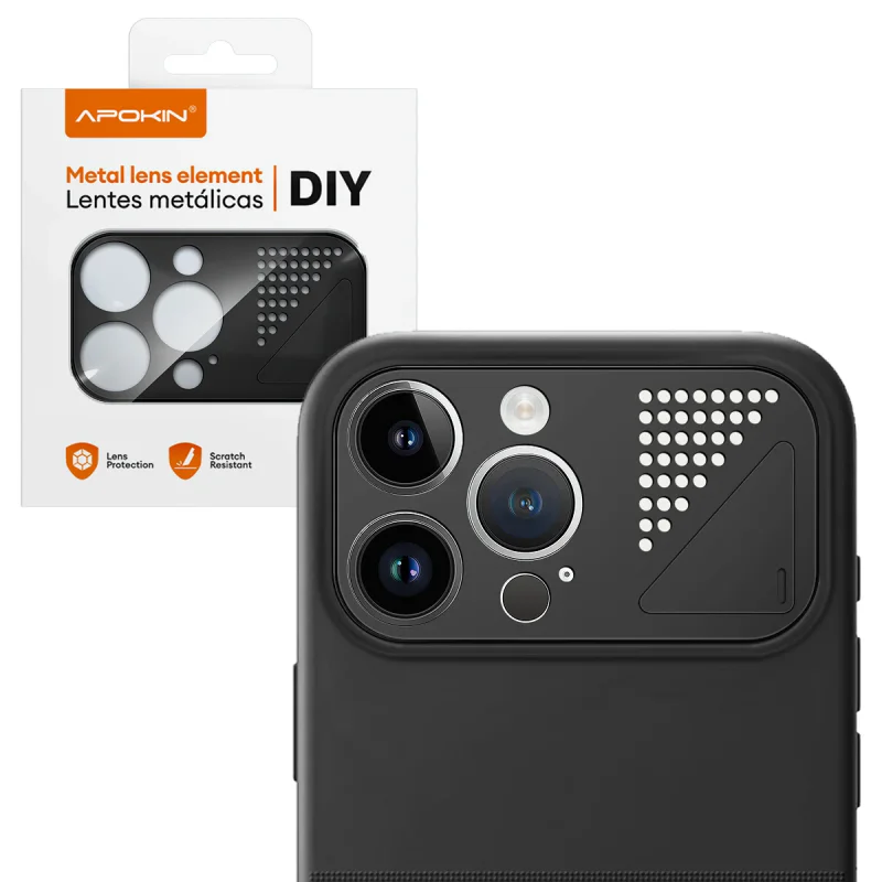 Protetor de Lentes Metálico Apokin para iPhone 14 Pro Preto - Imagem 3