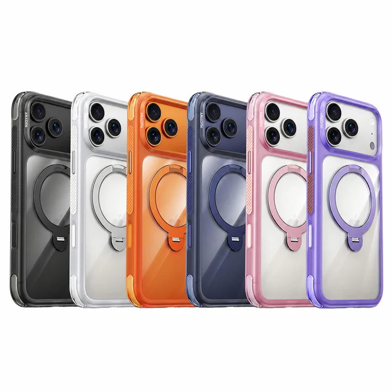 Capa Bumper Apokin NJOYNY Air S5-STAND para iPhone 17 com Suporte Preto