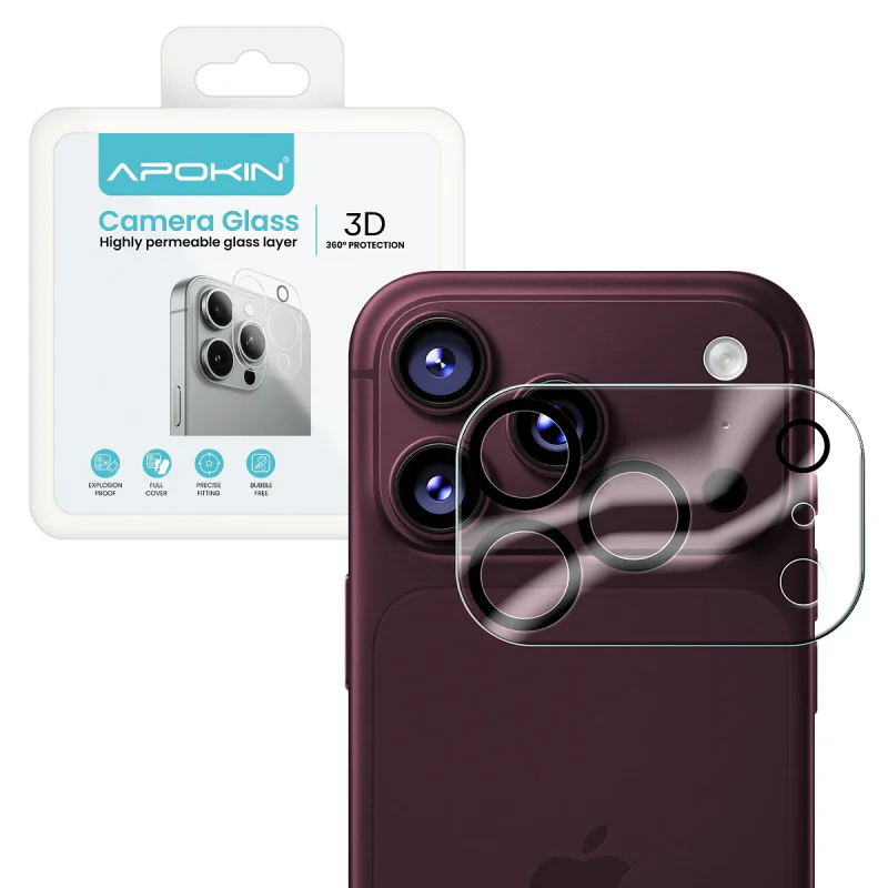 Protetor de Câmara Traseira Apokin para iPhone 18 Pro Vidro Temperado Transparente - Imagem 1