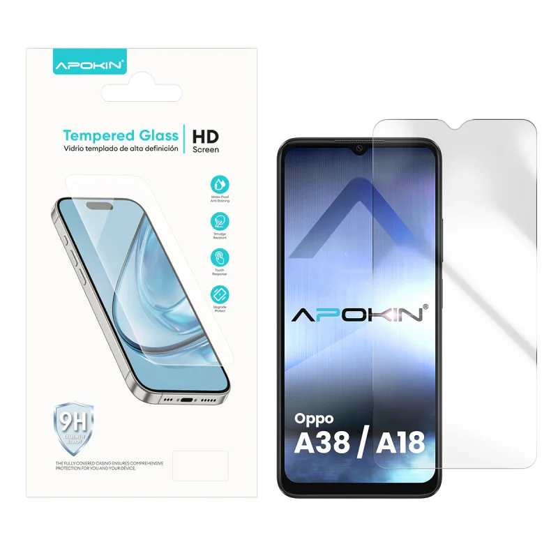 Película de Vidro Temperado Apokin para Oppo A18 e A38 Transparente