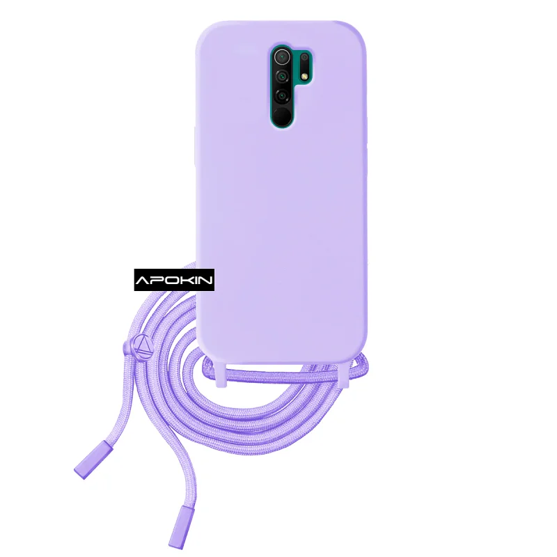 Capa de Silicone com Cordão Xiaomi Redmi 9 Lilás - Imagem 4