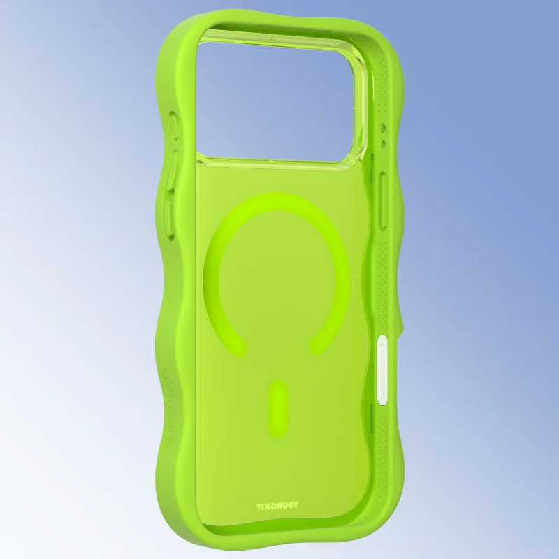 Capa Apokin Youngkit para iPhone 17 Pro / 18 Pro Big Wave Magnética Multicolor Verde néon - Imagem 3