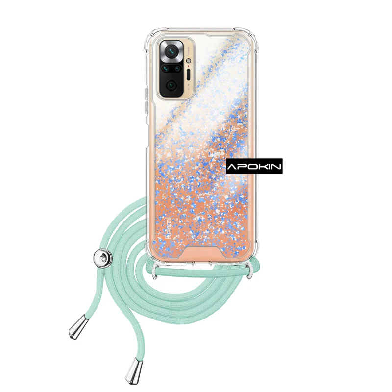 Capa Apokin para Xiaomi Redmi Note 10 Pro em Gel Transparente com Cordão Rosa - Imagem 4
