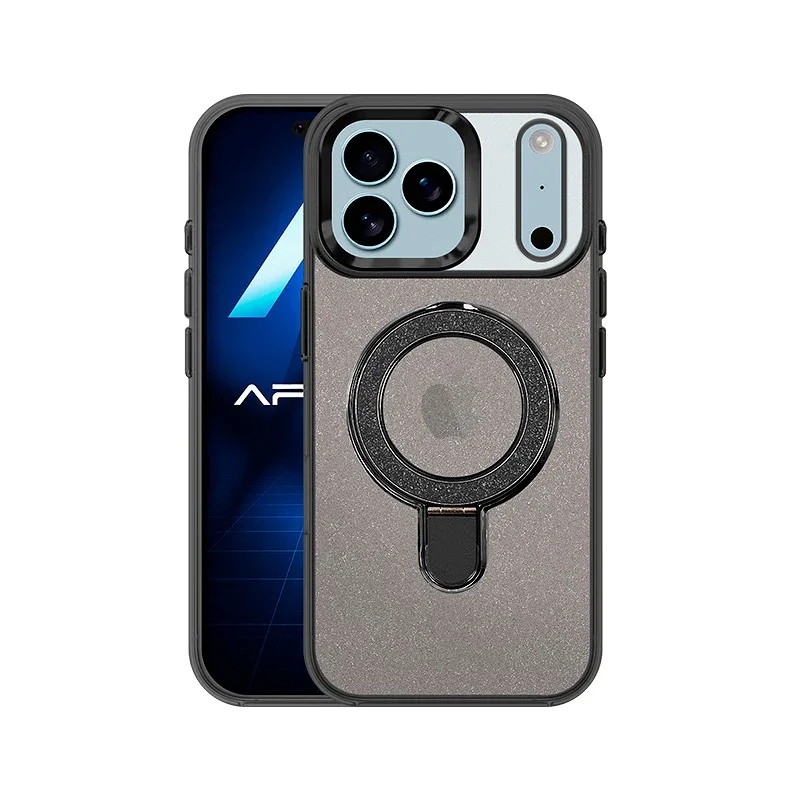 Capa Apokin para iPhone 17 Pro Max com Purpurina e Anel MagSafe Branco - Imagem 2