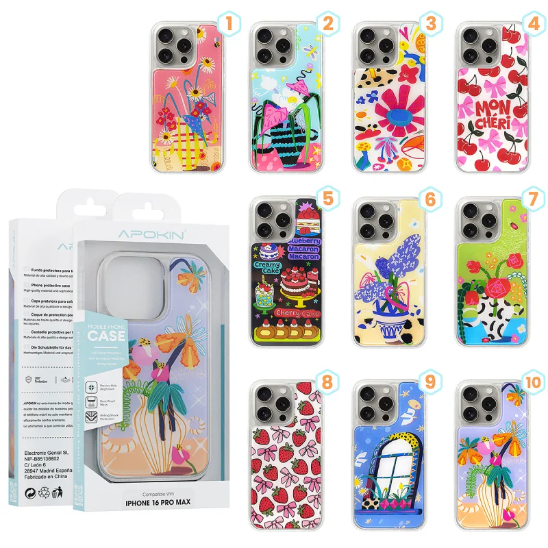 Capa Acrílica Laminada com Desenhos Apokin para iPhone 14 Pro Max Desenho 5 - Imagem 1