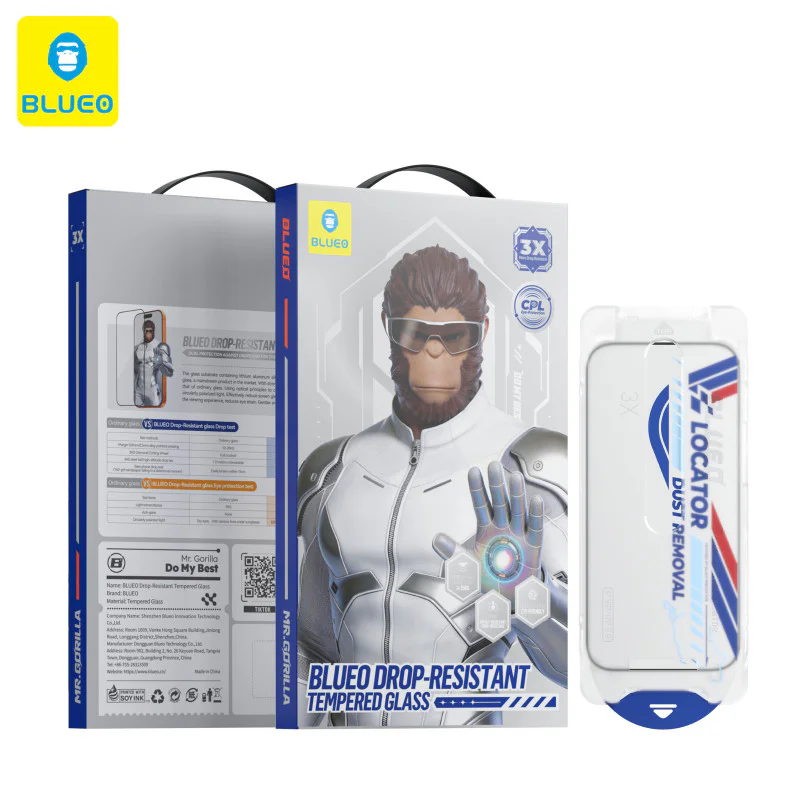 Película de Vidro Temperado Apokin Blueo para iPhone 16 Pro / 17 Pro / 18 Pro com Aplicador Transparente