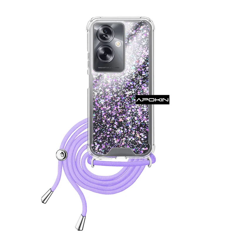 Capa Apokin para Oppo A79 5G Gel Transparente com Cordão Preto - Imagem 2