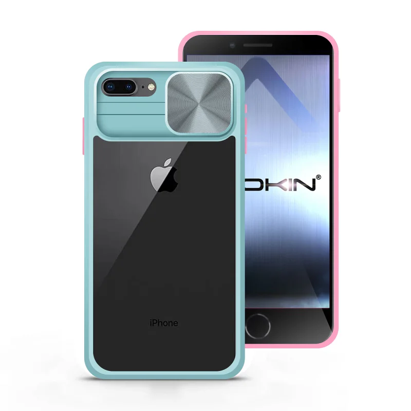 Capa de Gel Apokin para iPhone 7 Plus e 8 Plus Antichoques com Cobertura Deslizante Azul Turquesa - Imagem 2