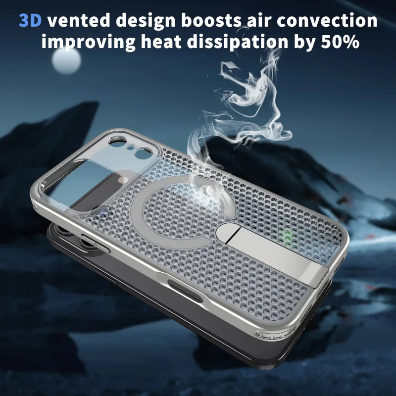 Capa Apokin para iPhone 17 com Dissipação de Calor Suporte e MagSafe - Imagem 4