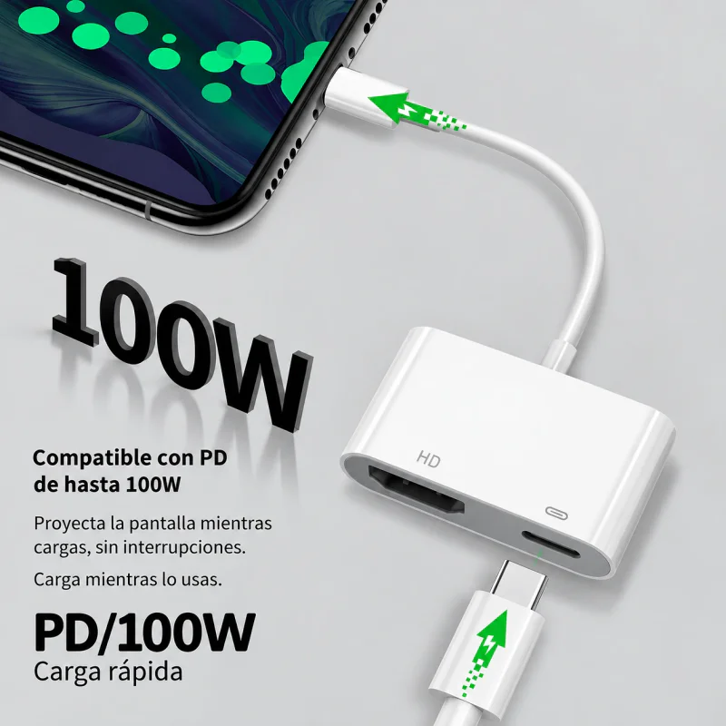 Adaptador Apokin J04 USB-C para HDMI 4K e USB-C PD 100 W Cinzento - Imagem 4