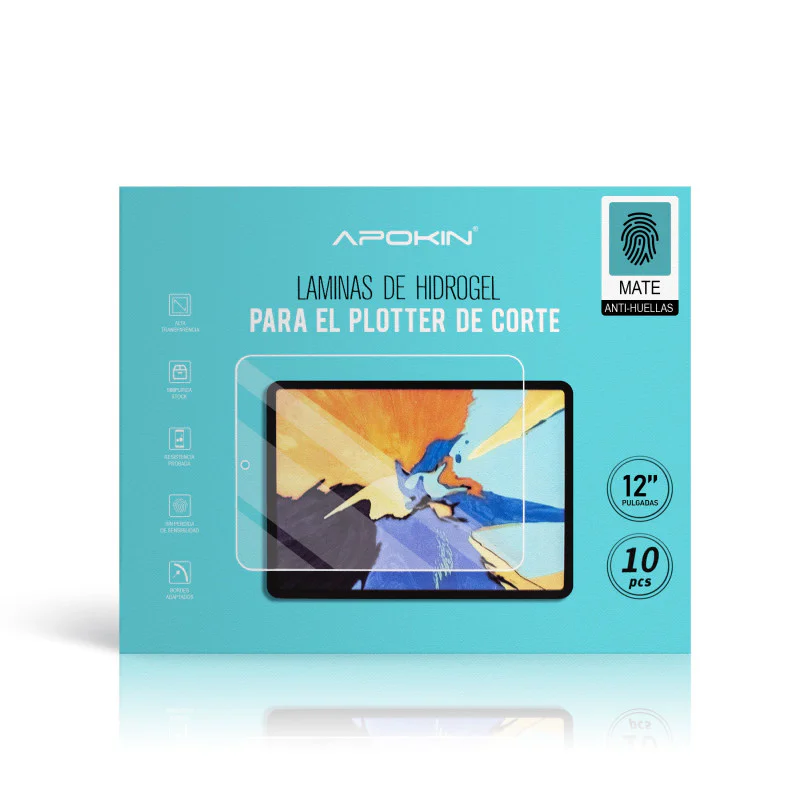 Folhas de Hidrogel Apokin para Tablet 12 polegadas Efeito Fosco Caixa de 10 Unidades - Imagem 2
