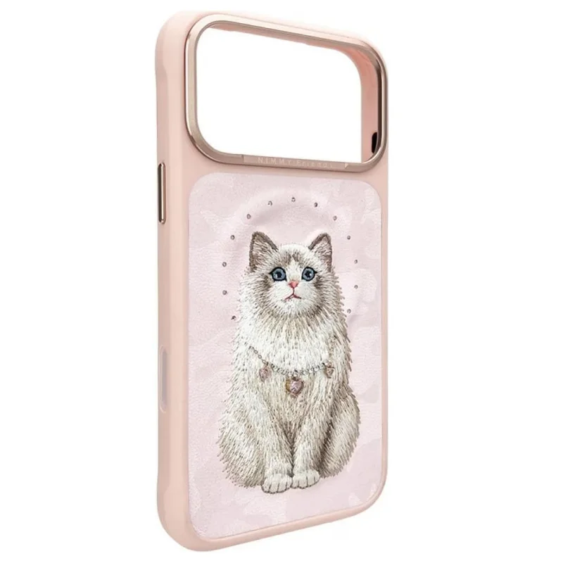 Capa Apokin Nimmy Friends Lucky Fashion com MagSafe para iPhone 17 Pro Max e 18 Pro Max Gato rosa - Imagem 2