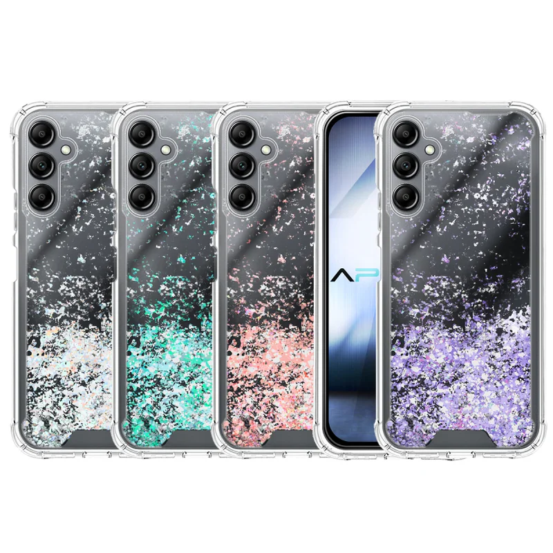 Capa Apokin Gel Transparente Glitter para Samsung Galaxy A14 5G Variedade de cores - Imagem 1