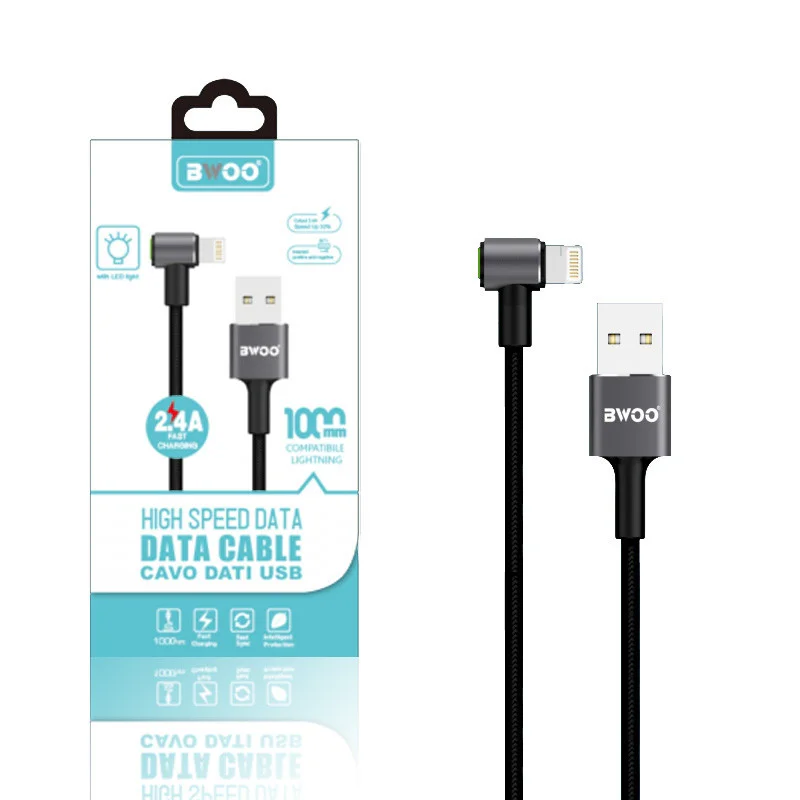 Cabo USB para Lightning Apokin BWOO X114 2.4 A Branco