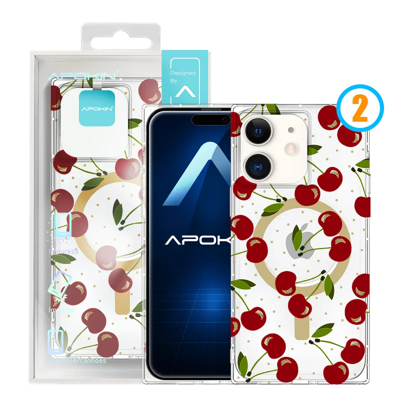 Capa Apokin Metalizada com MagSafe e Desenhos para iPhone 11 Modelo 3 - Imagem 3