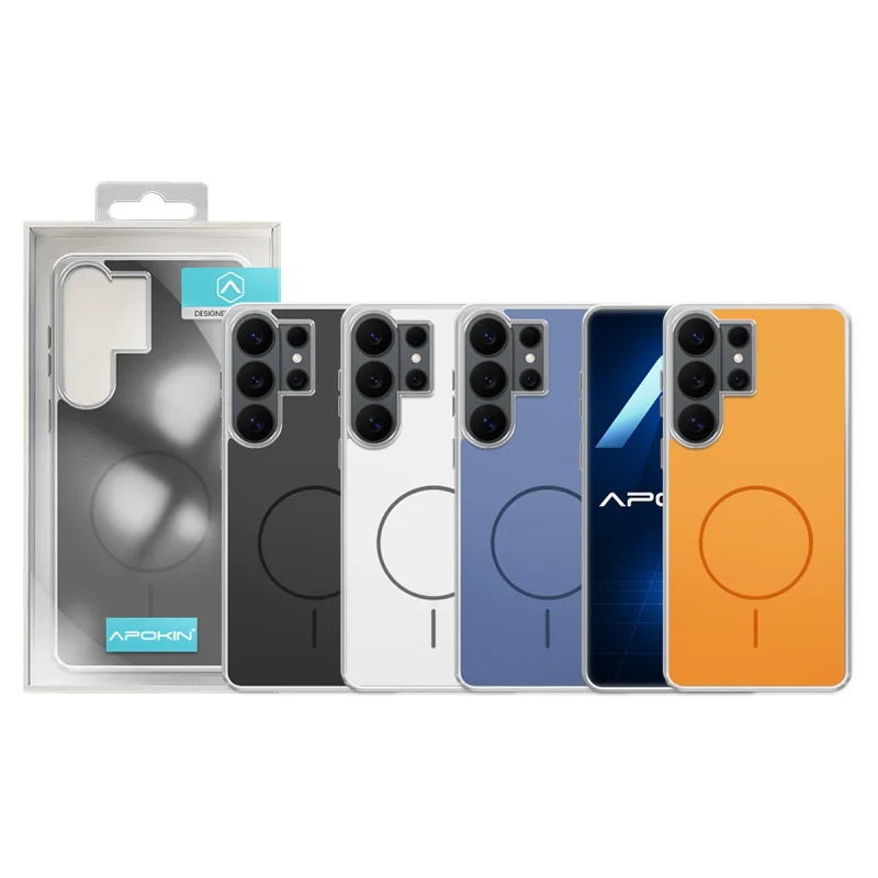 Capa Apokin para Samsung Galaxy S26 Ultra Acrílica Transparente com MagSafe Branco