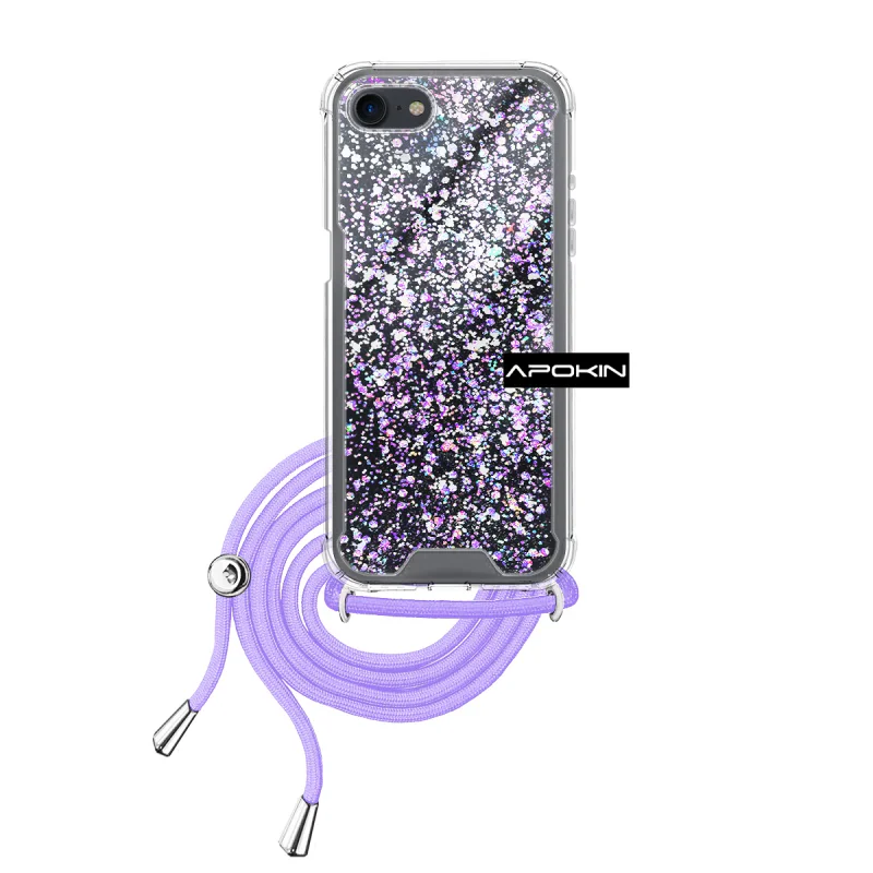 Capa de Gel Apokin para iPhone 7 Plus e 8 Plus Transparente com Cordão Variedade de cores - Imagem 2