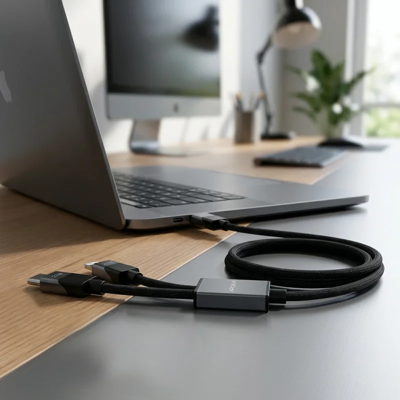 Cabo Apokin 2 em 1 USB-C para Lightning 60 W 3 A 1,2 m - Imagem 4