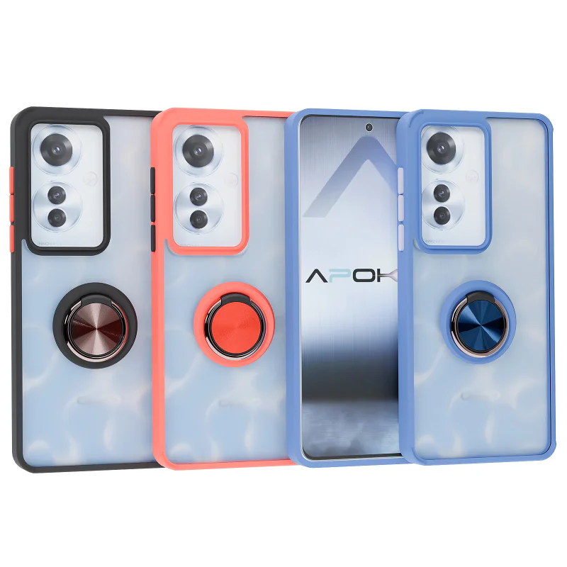 Capa de Gel Apokin para Oppo Reno 11F com Íman e Suporte Smoked Preto