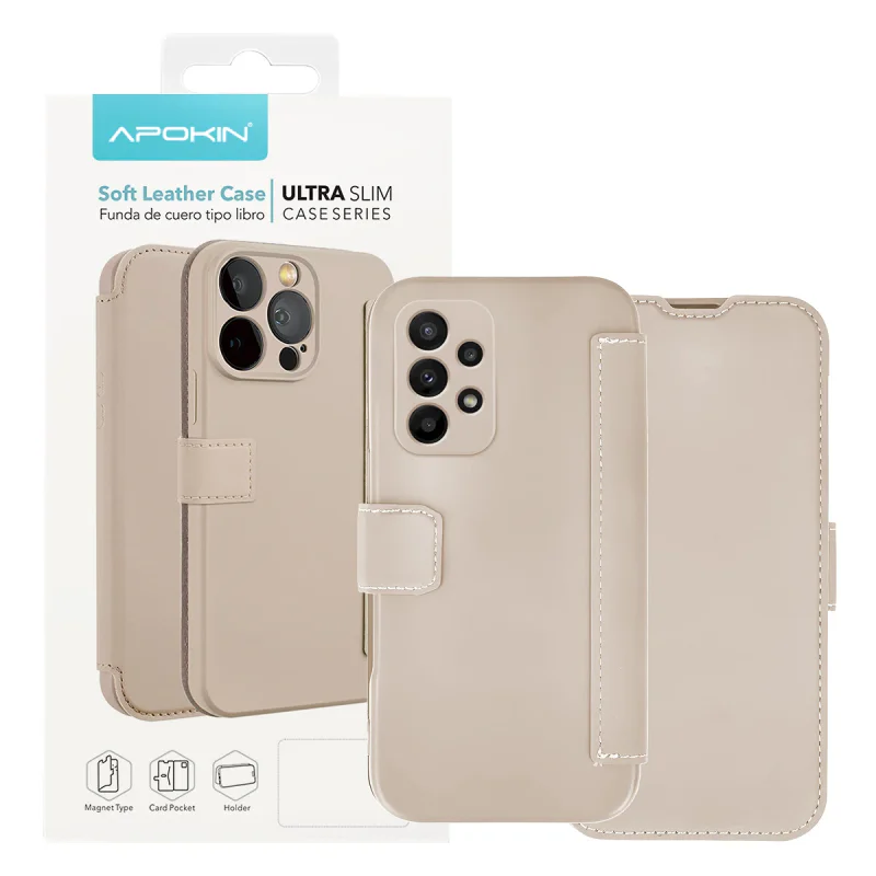 Capa Apokin para Samsung Galaxy A13 4G em Silicone com Acabamento Couro Azul - Imagem 3