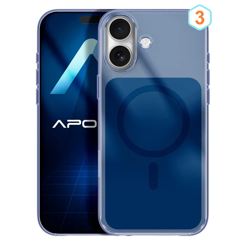 Capa Apokin para iPhone 17 em Silicone Premium com MagSafe Azul - Imagem 4