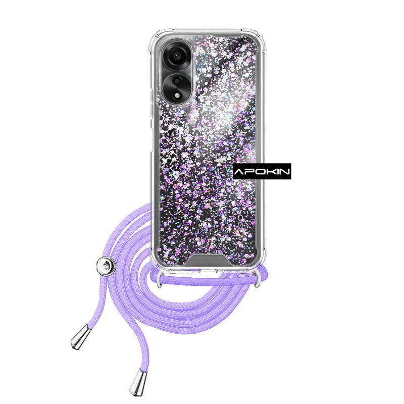 Capa em Gel Apokin para Oppo A78 4G Transparente com Cordão Variedade de cores - Imagem 2