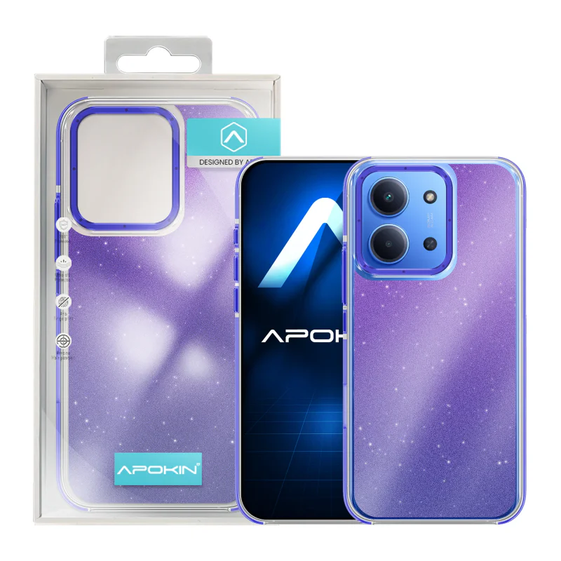 Capa Acrílica Apokin Hard para Xiaomi Redmi Note 13 4G com Purpurina Prata - Imagem 4