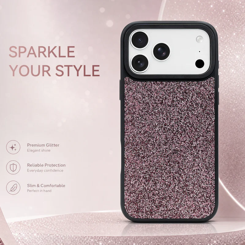 Capa Magnética Apokin Diamante Brilhante com Rebordo Preto para iPhone 15 Prata - Imagem 4