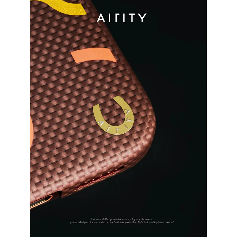Capa Apokin Airity para iPhone 17 Pro Max e 18 Pro Max Fibra de Aramida Castanho - Imagem 5