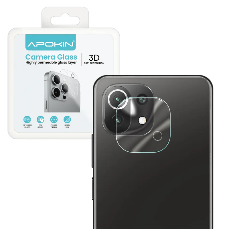 Protetor de Câmara Apokin em Vidro Temperado para Xiaomi Mi 11 Lite Transparente - Imagem 1