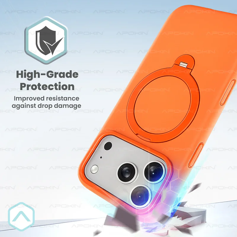 Capa de Silicone Suave Apokin com Anel para iPhone 17 Pro / 18 Pro Preto - Imagem 2