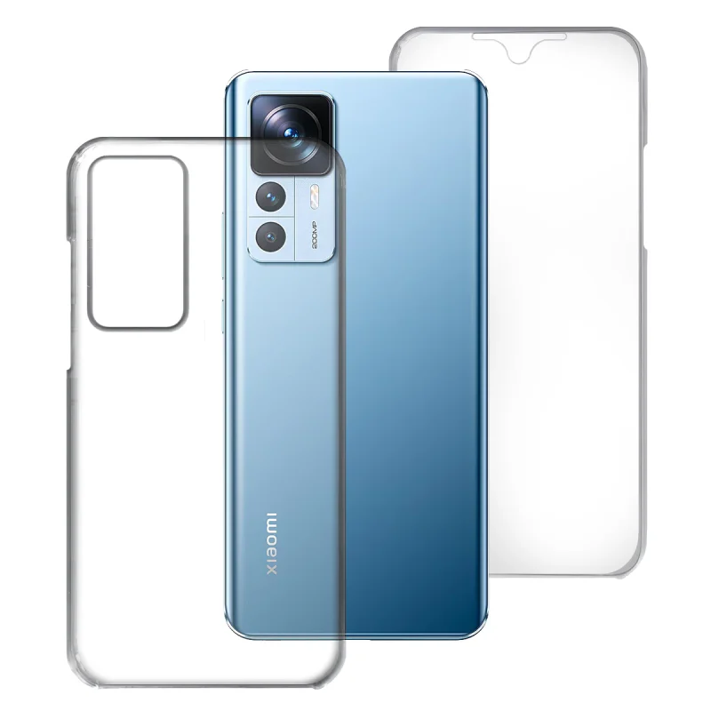 Capa Apokin Dupla 360 Frente e Verso em Silicone Transparente para Xiaomi 12T Transparente