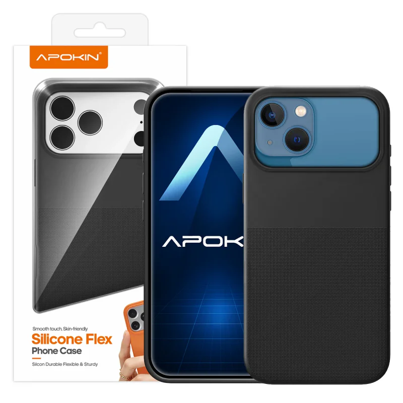 Capa de Silicone Flexível Apokin para iPhone 13, 14 e 15 Azul marinho - Imagem 5