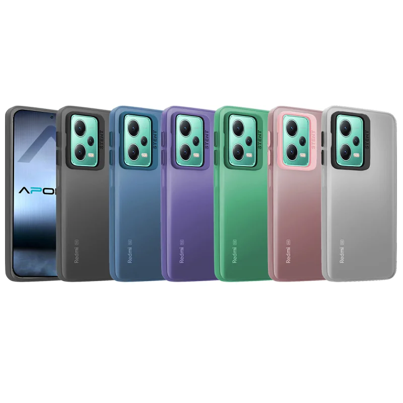 Capa Apokin para Xiaomi Redmi Note 12 4G Silicone Mate com Suporte Rosa - Imagem 1