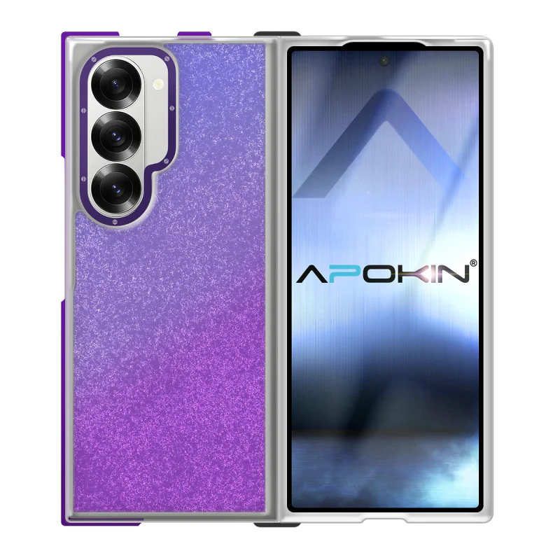 Capa Apokin com Purpurina para Samsung Galaxy Z Fold 8 Ultra Preto - Imagem 4