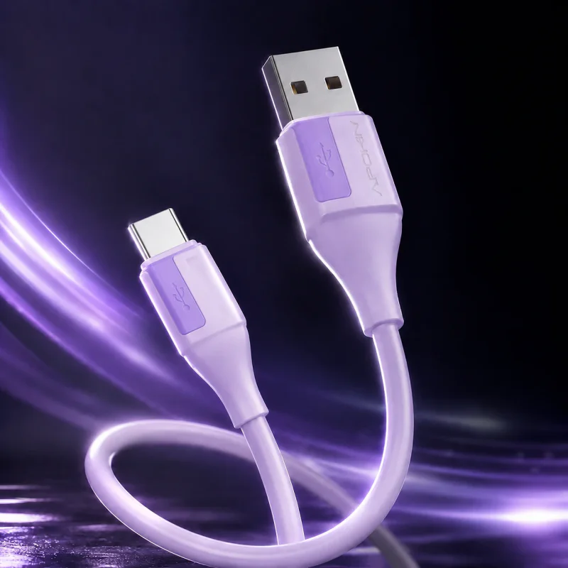 Cabo USB Apokin USB-A para USB-C 15 W 3 A 1 m Lilás - Imagem 2