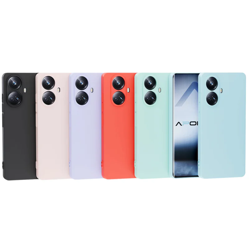 Capa de Silicone Apokin para Realme 10 Pro+ Preto