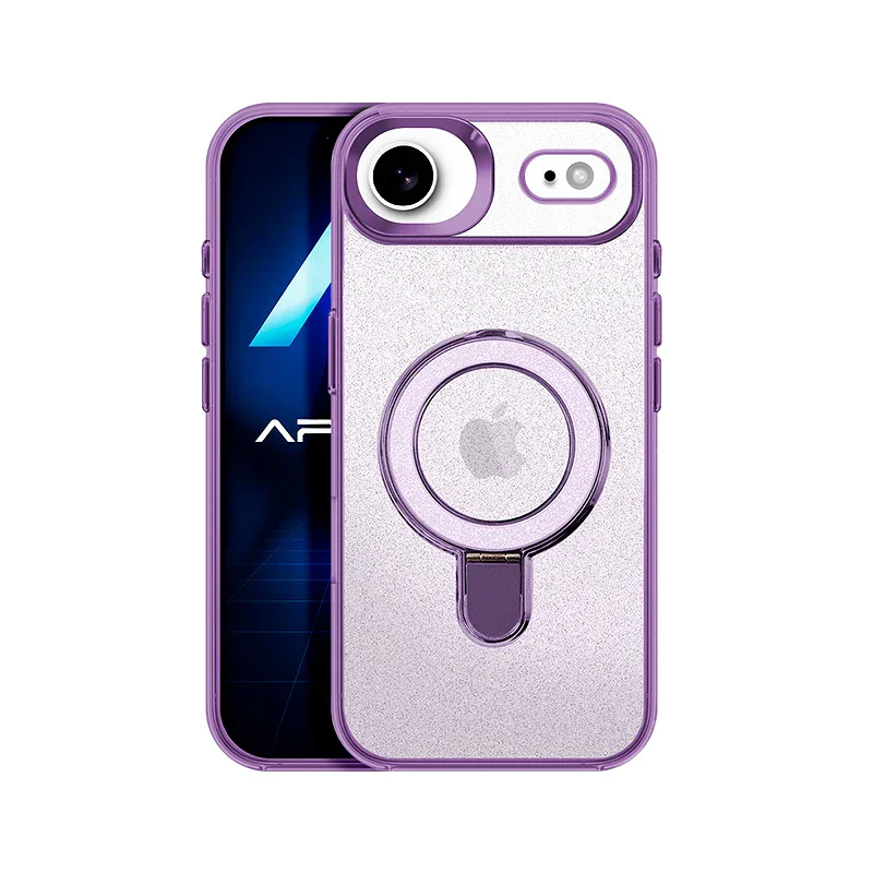 Capa com Purpurina Apokin para iPhone 17 Air com Anel MagSafe Lilás - Imagem 3