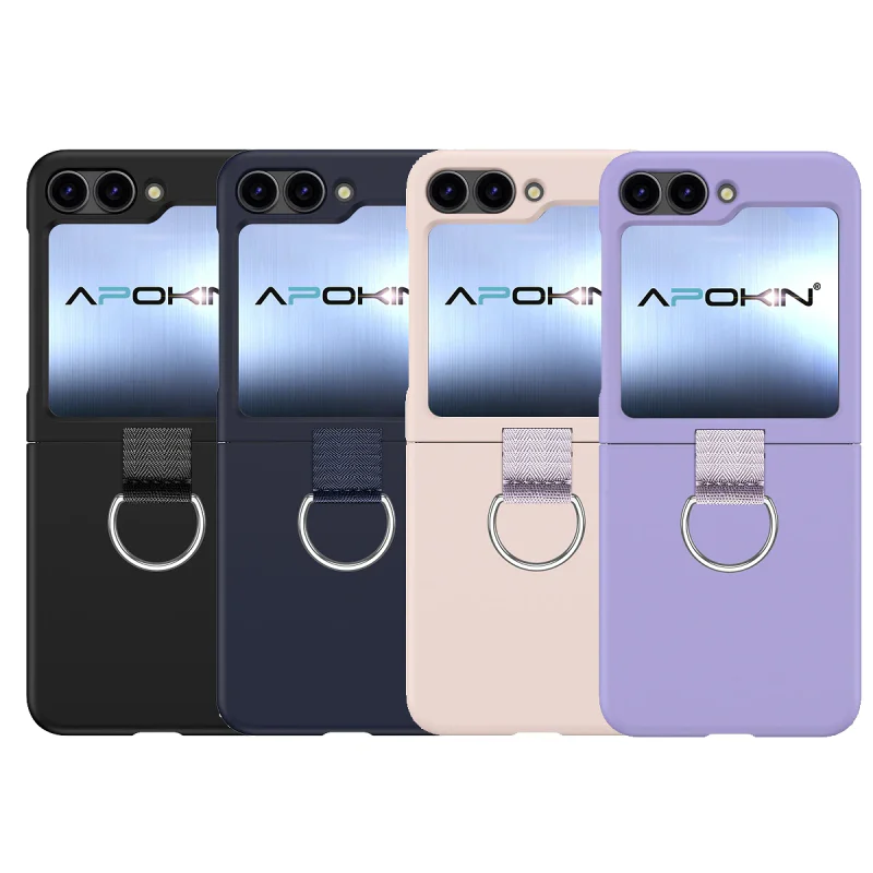 Capa Rígida Apokin para Samsung Galaxy Z Flip 8 com Anel Dourado - Imagem 2