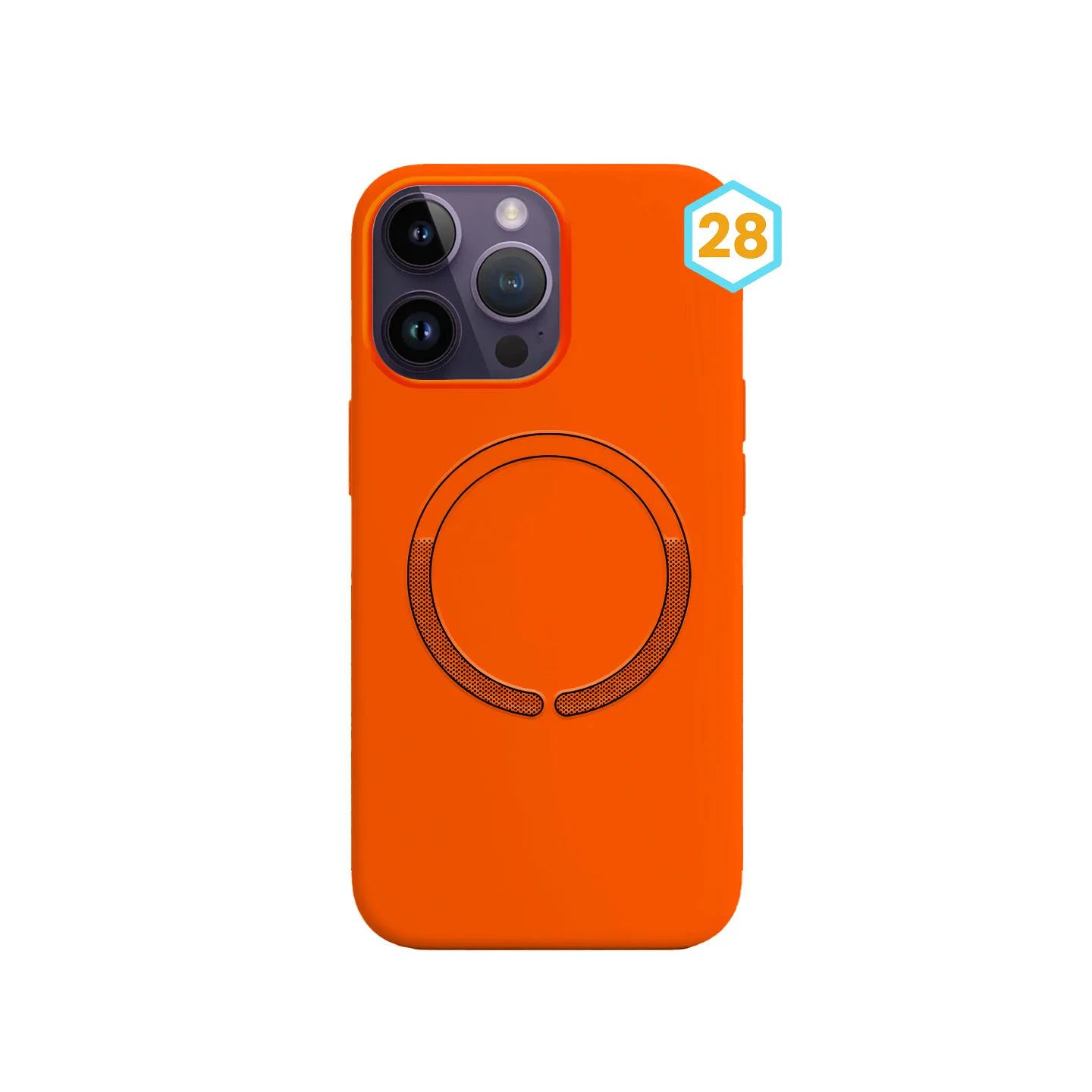 Capa de Silicone Líquido Apokin com MagSafe para iPhone 15 Pro Laranja - Imagem 1