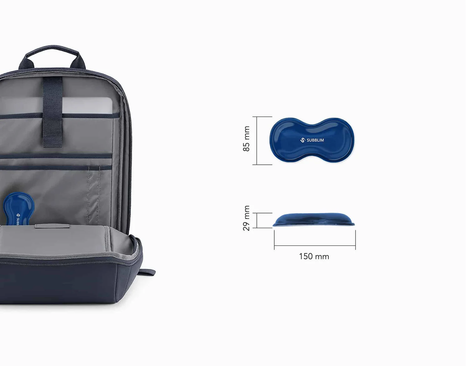 Apoio de Pulso para Rato Subblim Ergo Crystal Flex em Gel Azul Escuro - Imagem 5