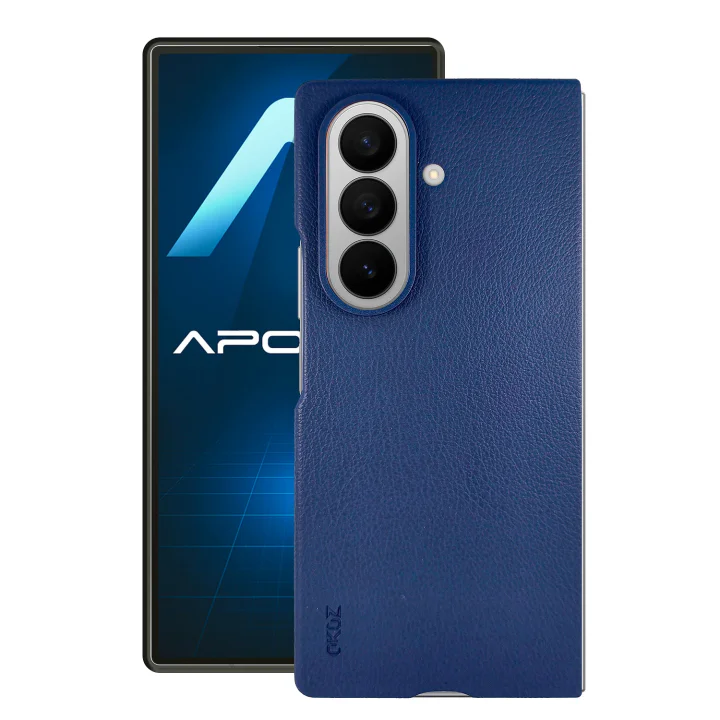 Capa Apokin para Samsung Galaxy Z Fold 7 em Pele Dobrável Azul - Imagem 1