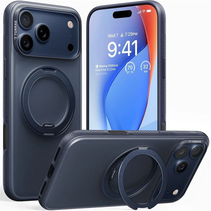 Capa Torras para iPhone 17 Pro Max / 18 Pro Max Ostand R Fitness Azul Marinho
