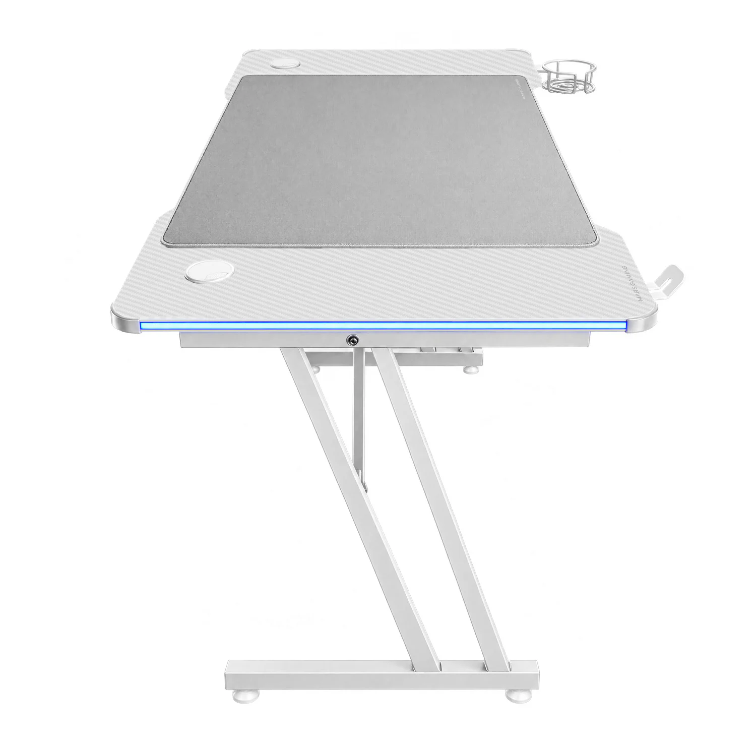 Secretária Gaming Mars Gaming MGD-A120RGB 120x60 cm com Iluminação RGB e Tapete XXL Branca - Imagem 6