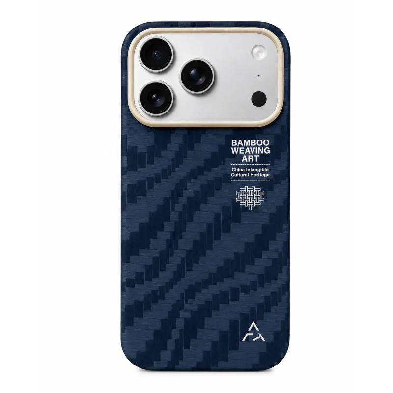 Capa Apokin para iPhone 17 Pro e 18 Pro Acabamento Bambu Azul