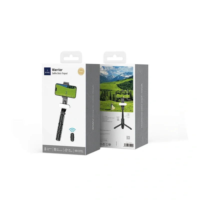 Mini Bastão de Selfie WiWU com Tripé Bluetooth e Luz SE013 - Imagem 3