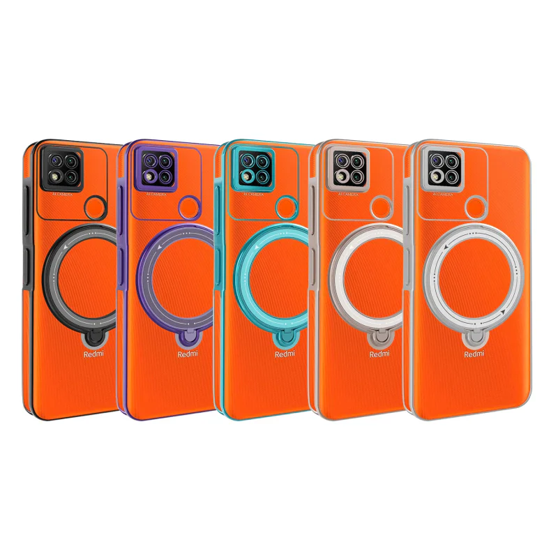 Capa Apokin para Xiaomi Redmi 9C com Anel MagSafe Rosa - Imagem 1