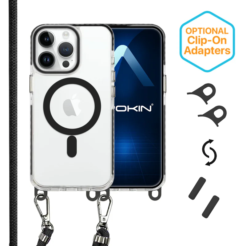 Capa Apokin para iPhone 14 Pro Max em Acrílico com Cordão Lilás - Imagem 2