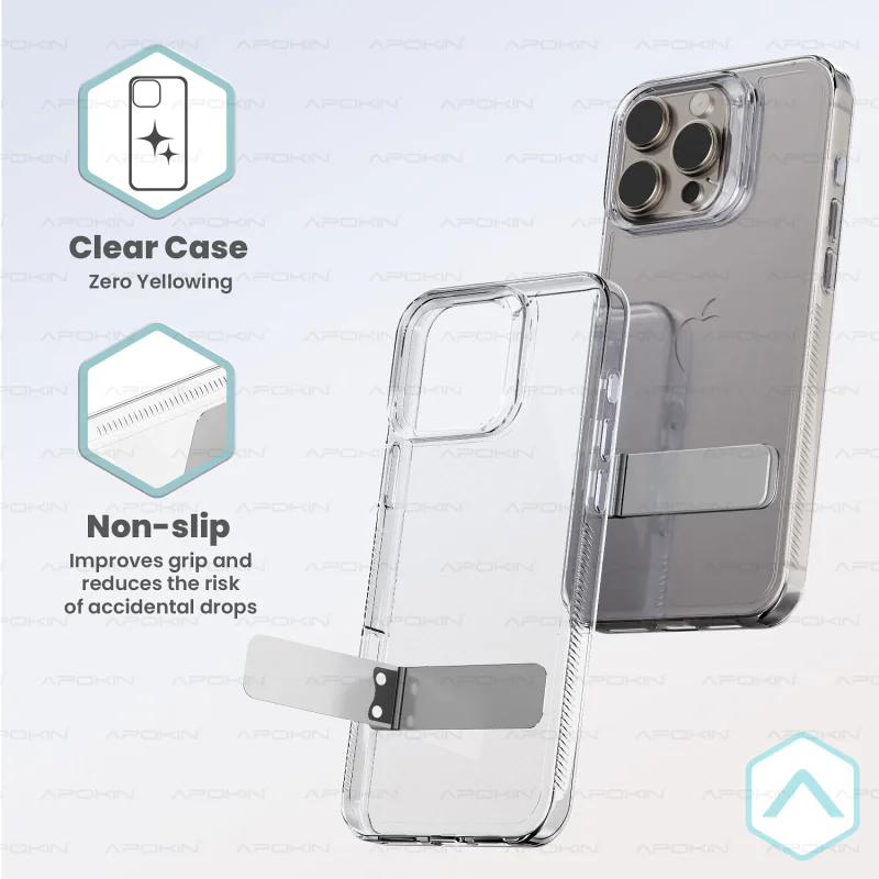 Capa Apokin para iPhone 15 Plus ABR com Suporte Transparente - Imagem 4