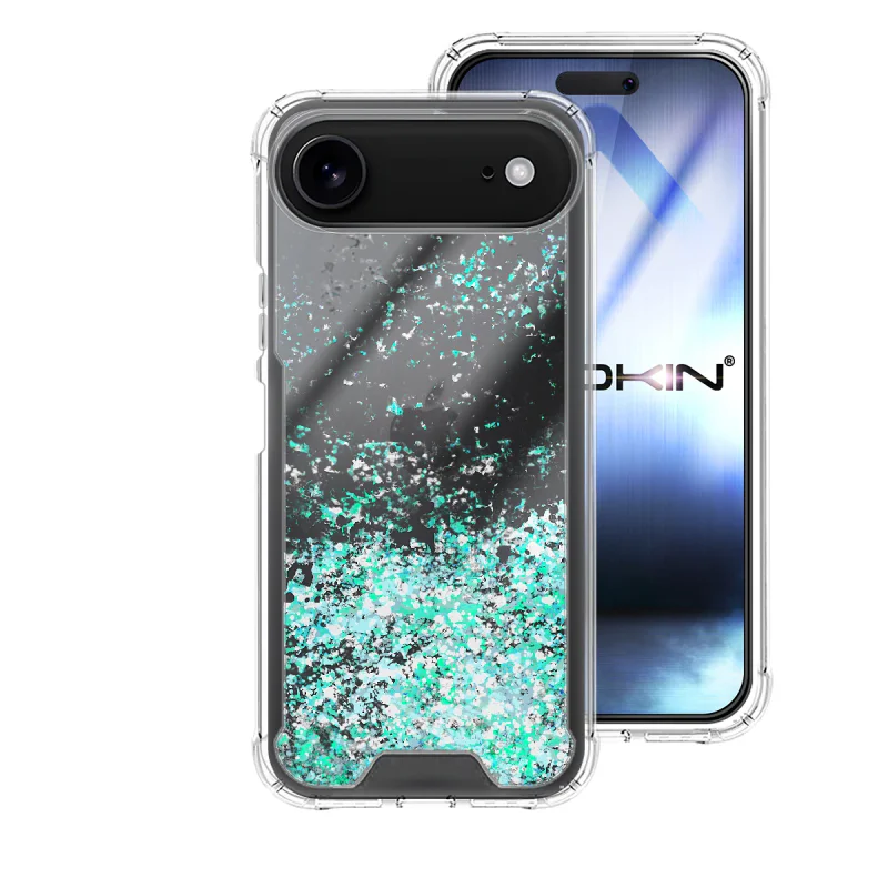 Capa Apokin para Apple iPhone 17 Air Gel Transparente com Purpurina Lilás - Imagem 4